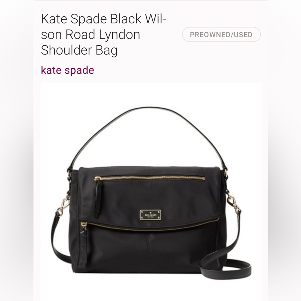 Kate Spade Black Shoulder Bag with Matte Finish